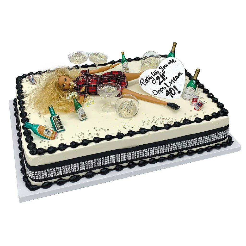 Blackout Bottle Vegas Birthday Cake