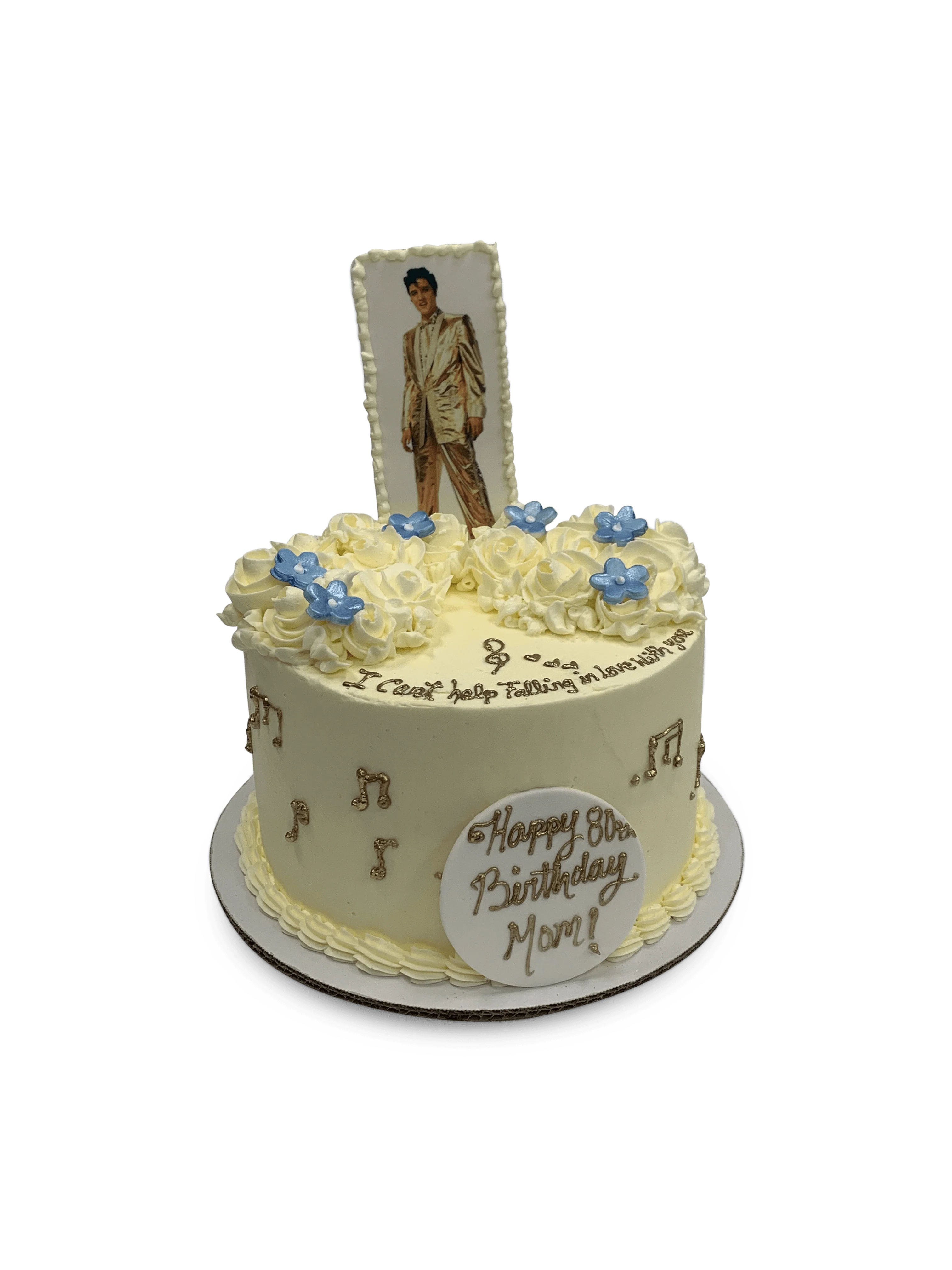 Blue Suede Floral Cake