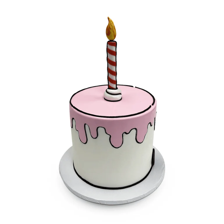 Comic Candle Icing Cake