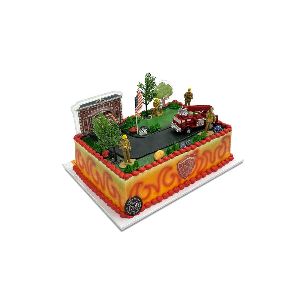 Fire Station Birthday Cake