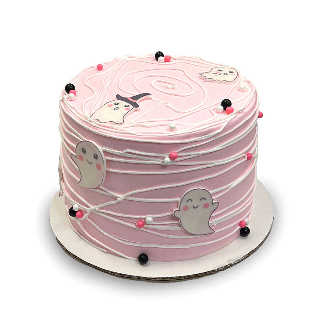 Ghastly Pink Halloween Cake