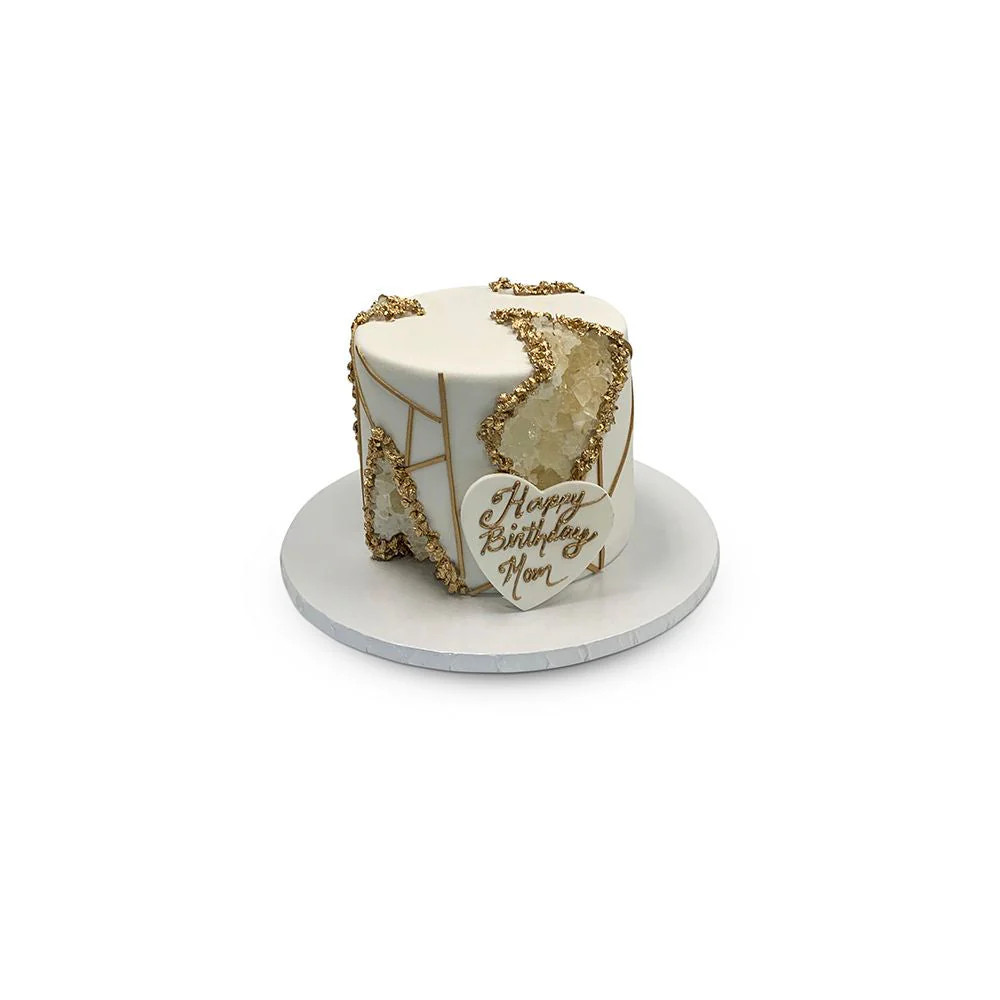 Gold Geode Birthday Cake