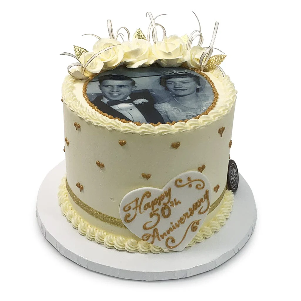 Golden Moment Anniversary Cake