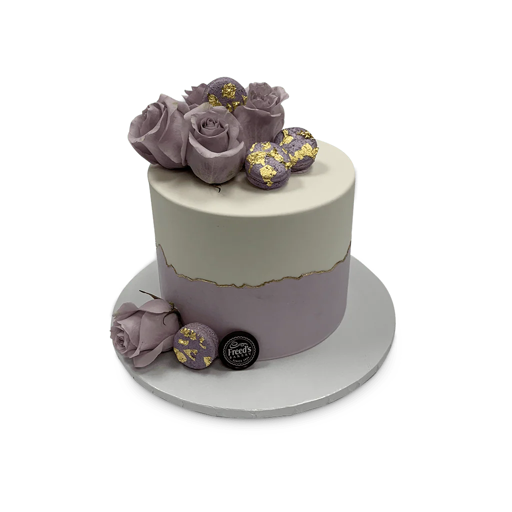 Lavender Rose Macaron Birthday Cake