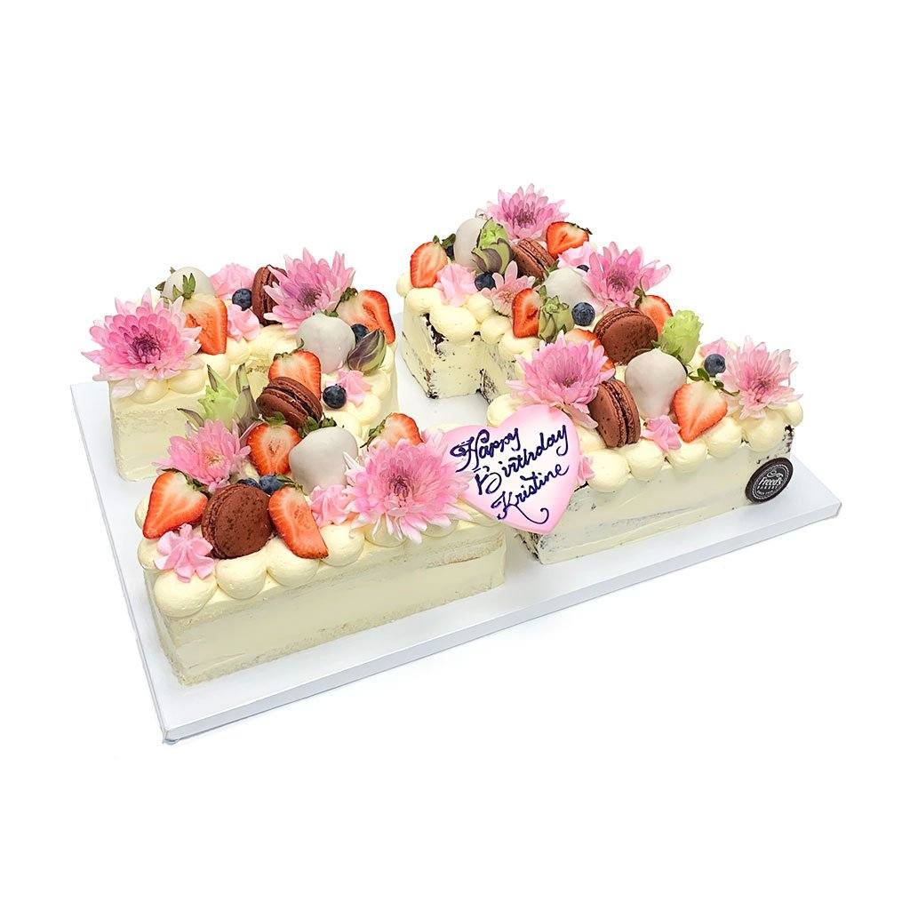 Number Garden Birthday Cake