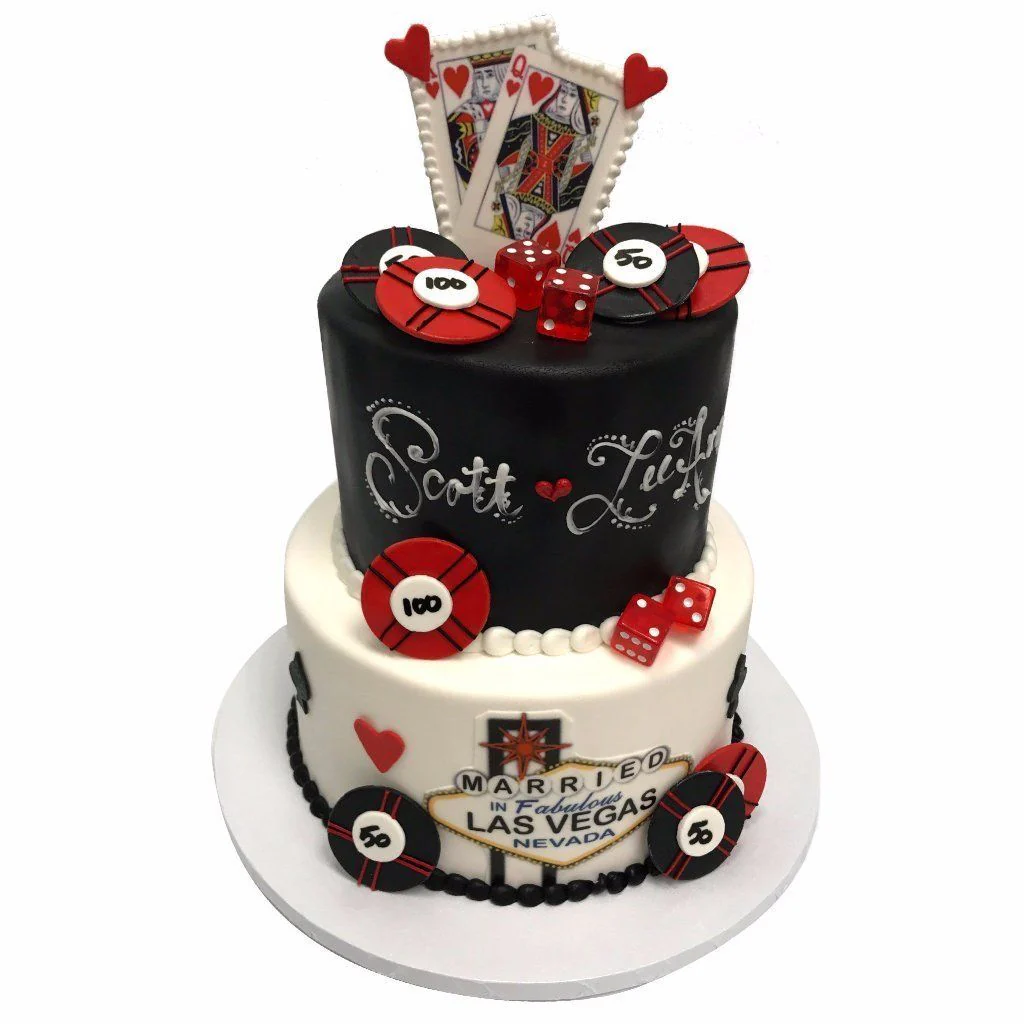 Royal Hearts Vegas Wedding Cake
