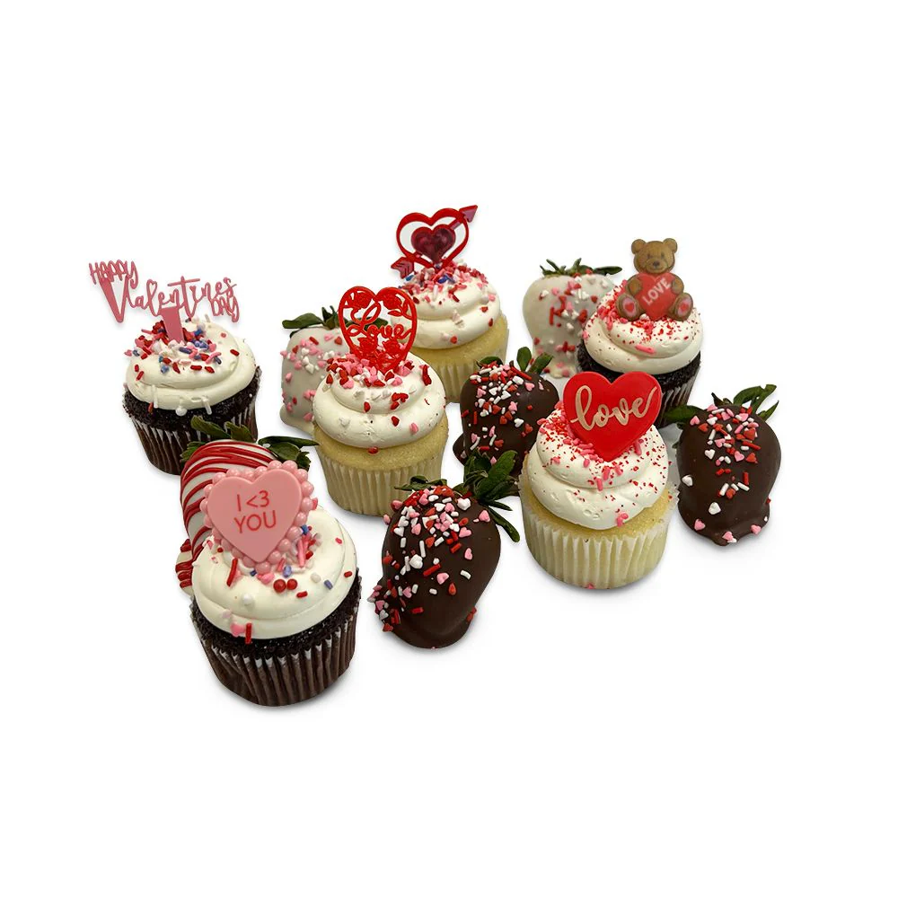 Valentine's Cupcakes & Strawberries Combo - Image 2